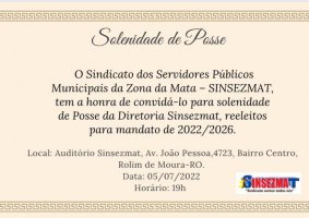 Solenidade de Posse - Convite 