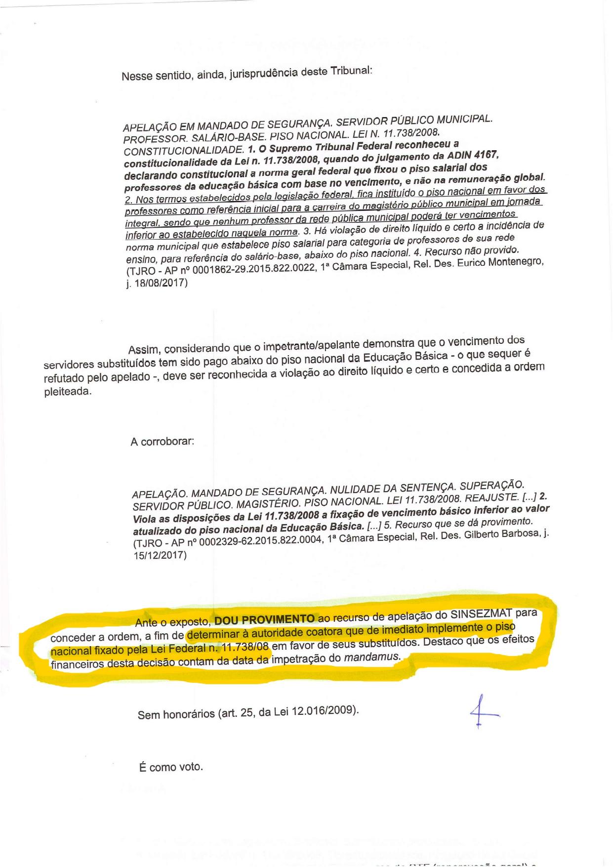 IMPLANTAÇÃO DO PISO SALARIAL NACIONAL AOS PROFESSORES DE ROLIM