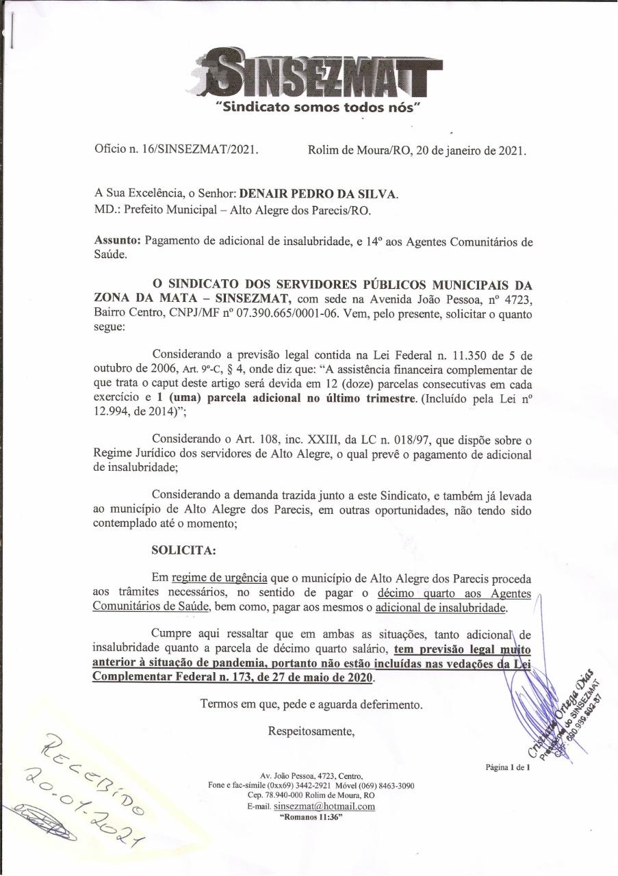 INFORMATIVO  ALTO ALEGRE DOS PARECIS