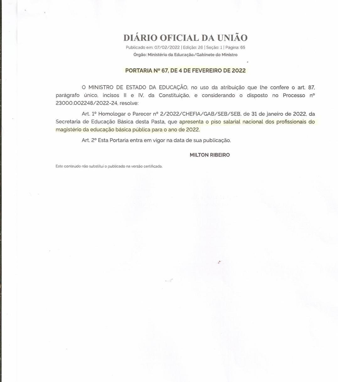 Sinsezmat alerta Municípios para pagamento do novo Piso Salarial do Magistério