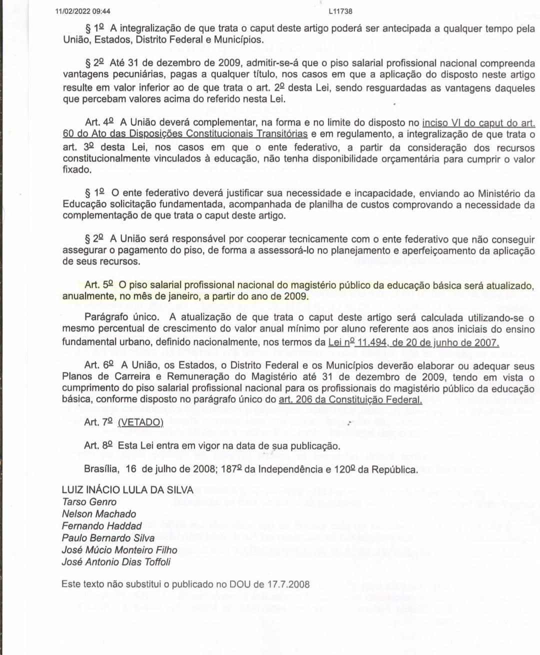 Sinsezmat alerta Municípios para pagamento do novo Piso Salarial do Magistério