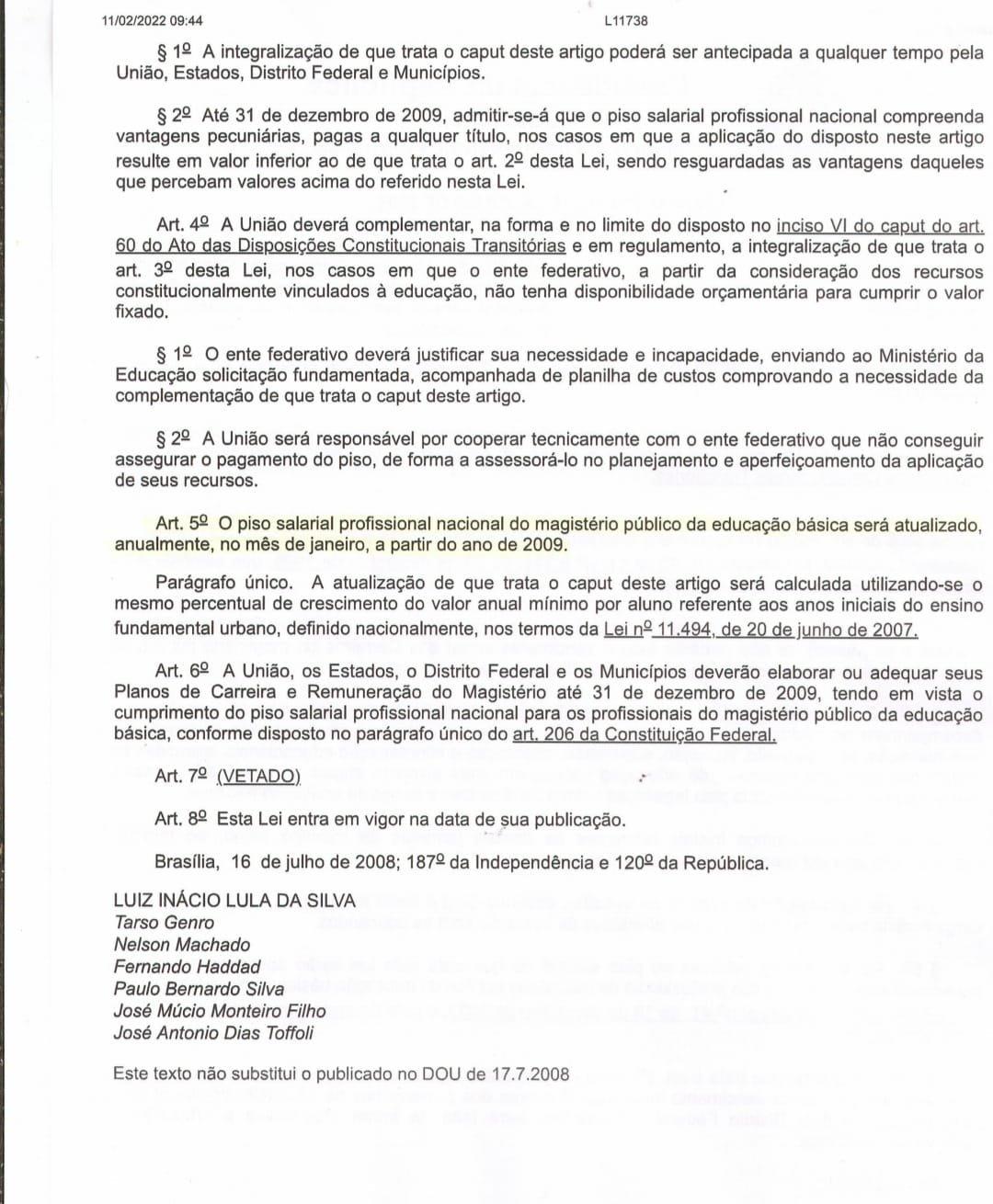 Sinsezmat alerta Municípios para pagamento do novo Piso Salarial do Magistério