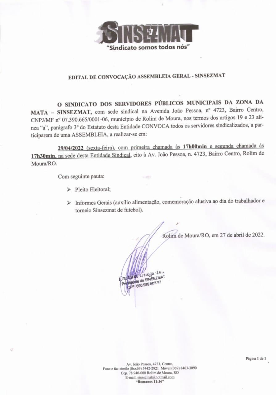 Edital de Assembleia Geral 